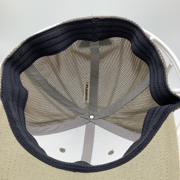 Columbia‎ PFG Mesh Fitted Back Hat Cap Size L/XL Flex Stretch Tan Fish Flag Logo - Picture 7 of 8